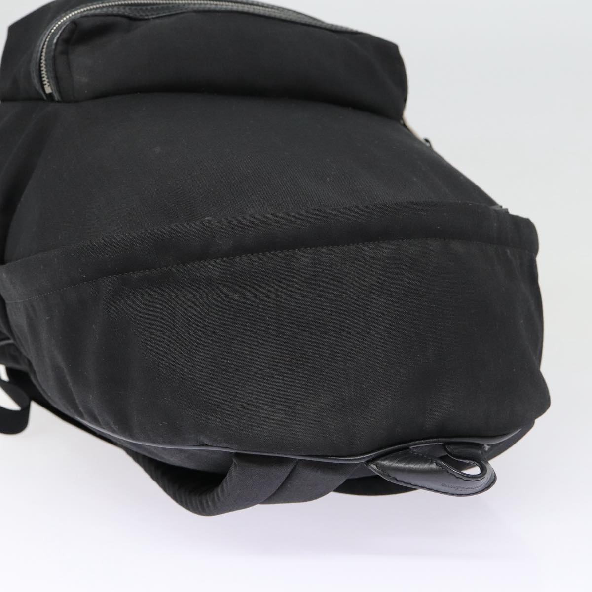 SAINT LAURENT Classic Hunter Backpack Canvas Black Silver Auth yk14364V