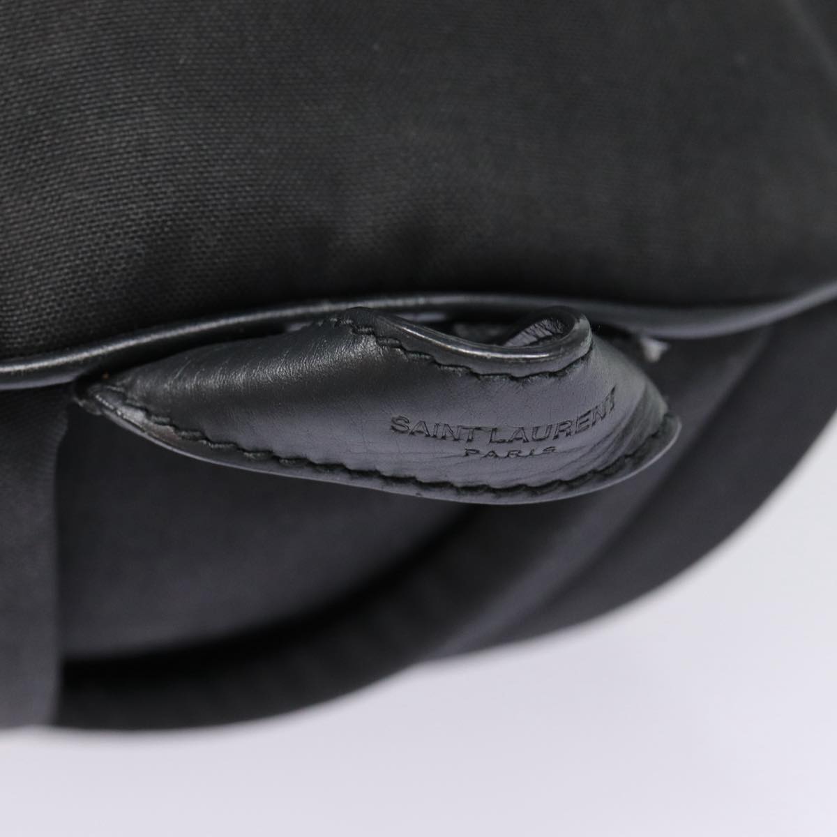 SAINT LAURENT Classic Hunter Backpack Canvas Black Silver Auth yk14364V