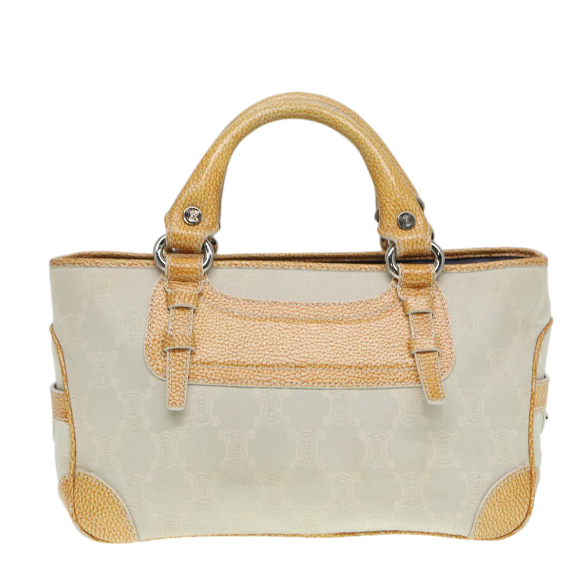 CELINE Paris Macadam Canvas boogie Hand Bag Beige Auth yk14438