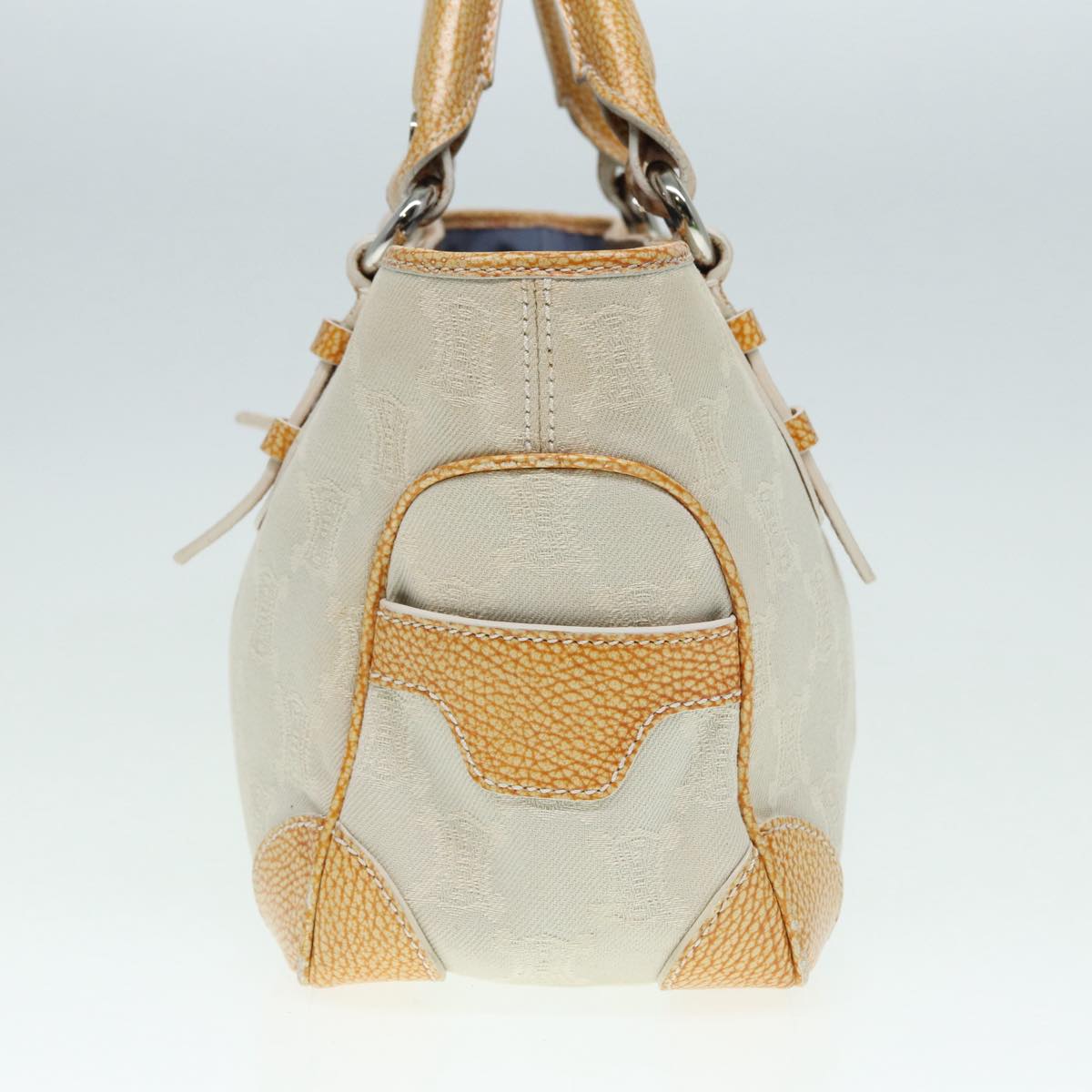 CELINE Paris Macadam Canvas boogie Hand Bag Beige Auth yk14438