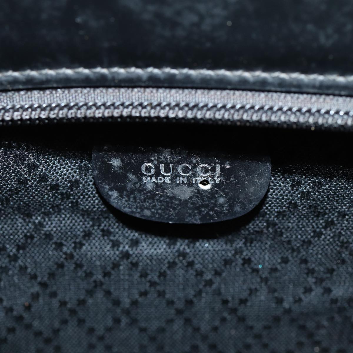 GUCCI Bamboo Hand Bag Nylon Black Silver Auth yk14441