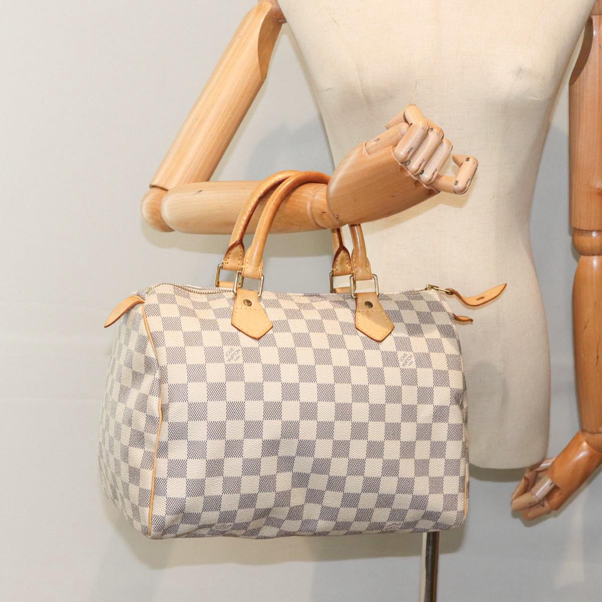 LOUIS VUITTON Damier Azur Speedy 30 Hand Bag N41533 LV Auth yk14480