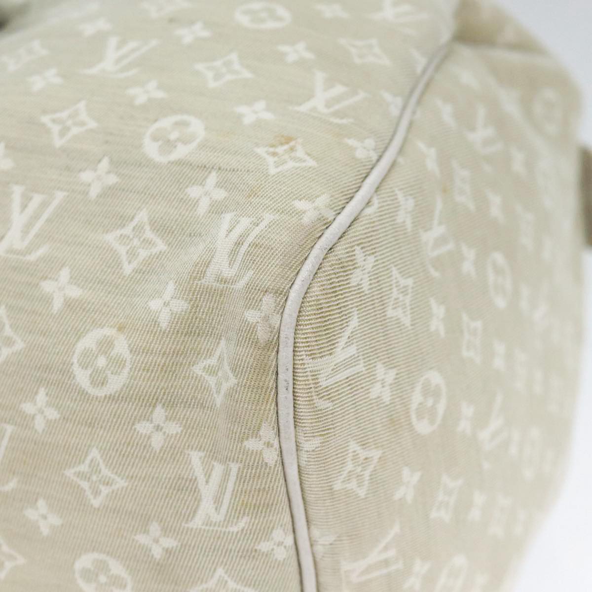 LOUIS VUITTON Monogram Mini Lin Speedy 30 Bag White Dunne M95319 LV Auth yk14499