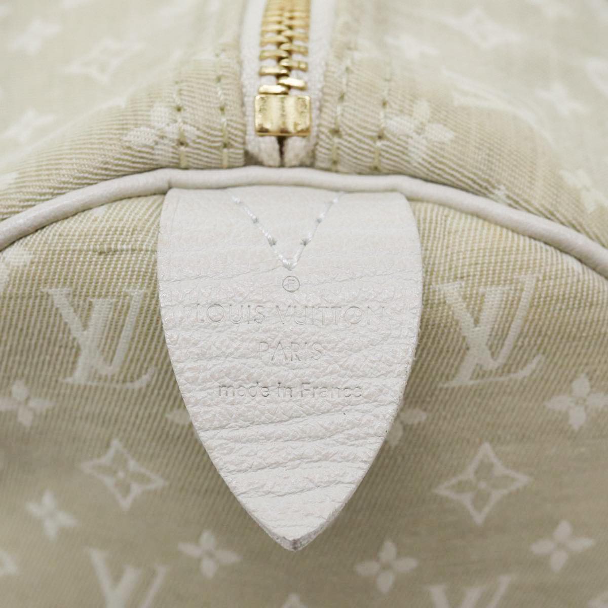 LOUIS VUITTON Monogram Mini Lin Speedy 30 Bag White Dunne M95319 LV Auth yk14499