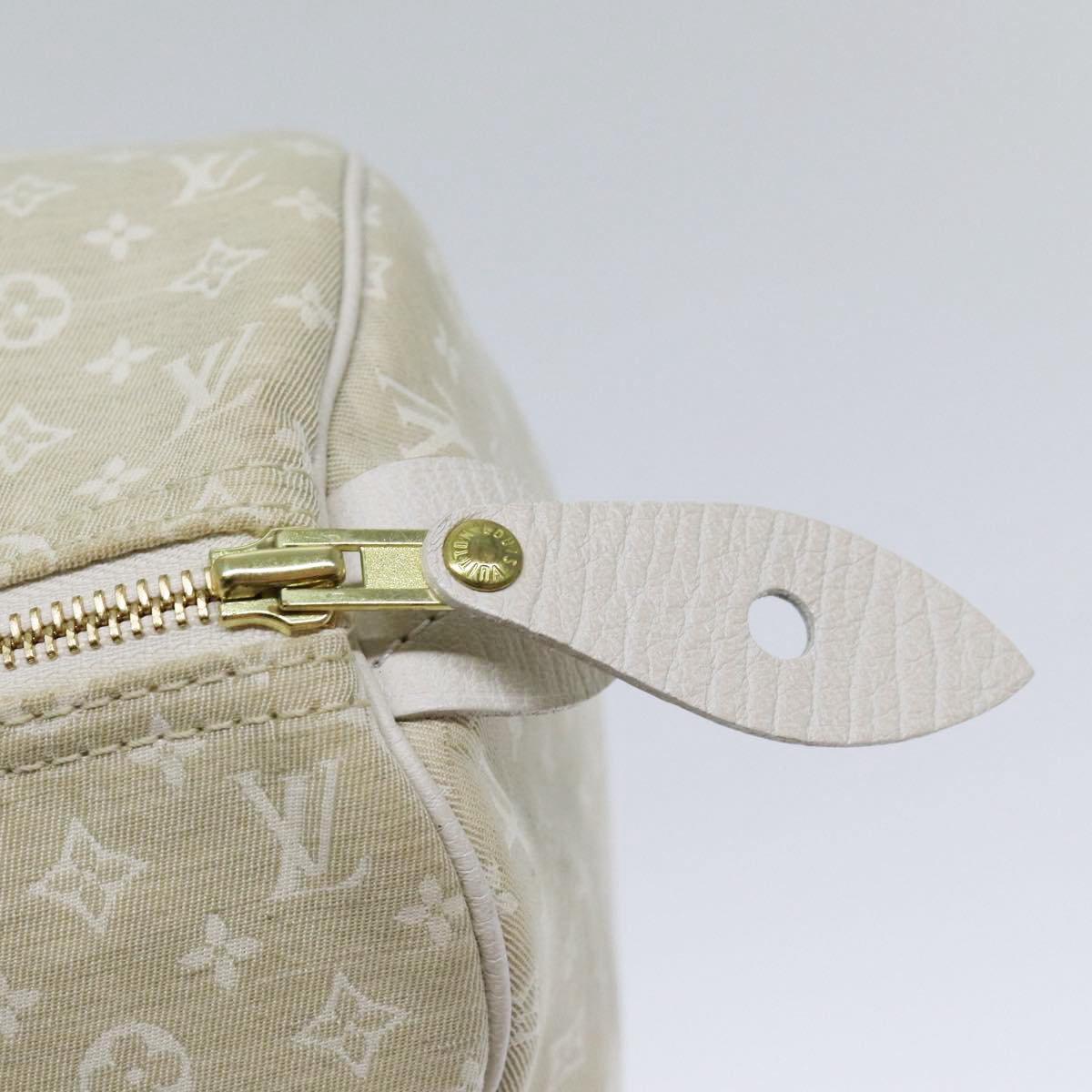 LOUIS VUITTON Monogram Mini Lin Speedy 30 Bag White Dunne M95319 LV Auth yk14499