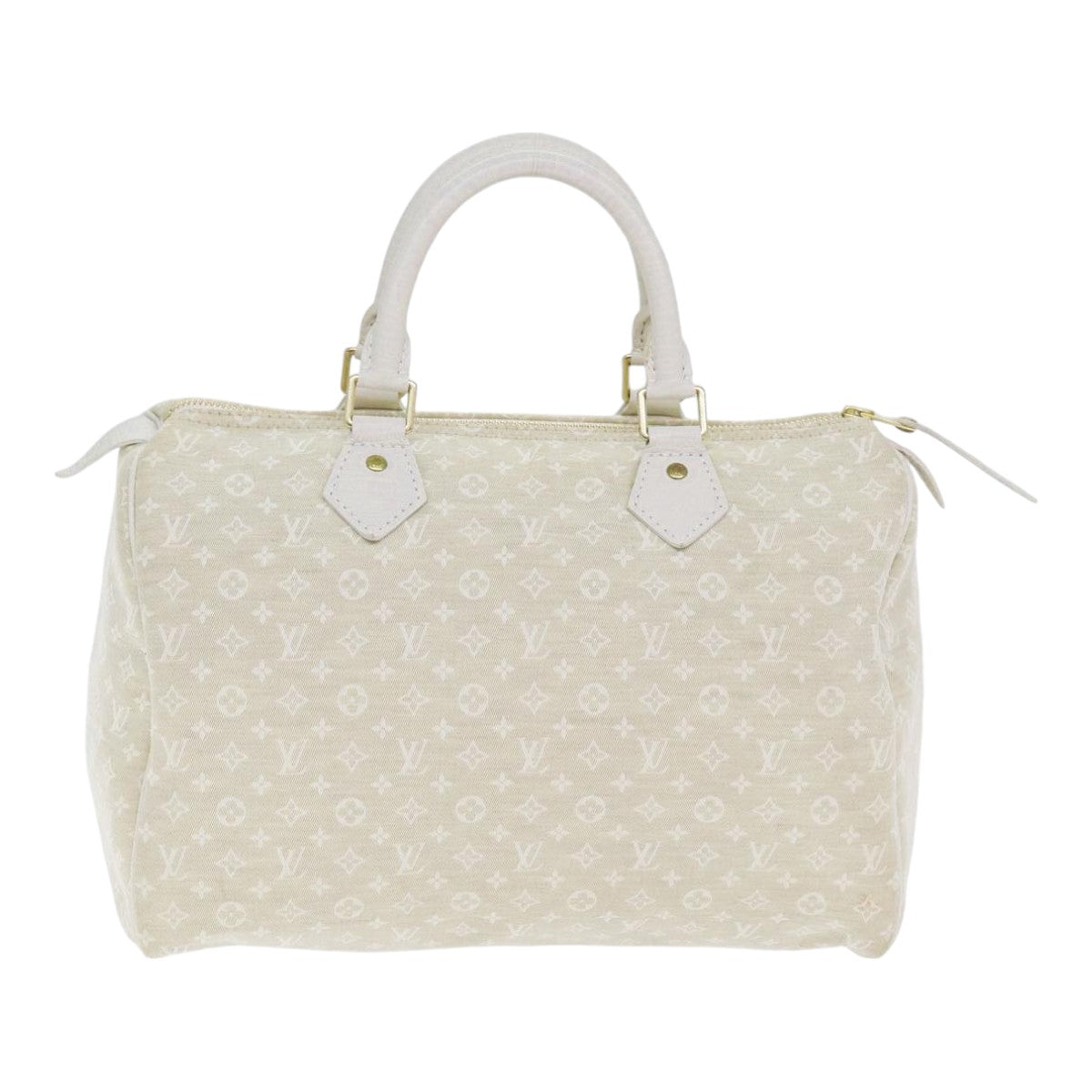 LOUIS VUITTON Monogram Mini Lin Speedy 30 Bag White Dunne M95319 LV Auth yk14499