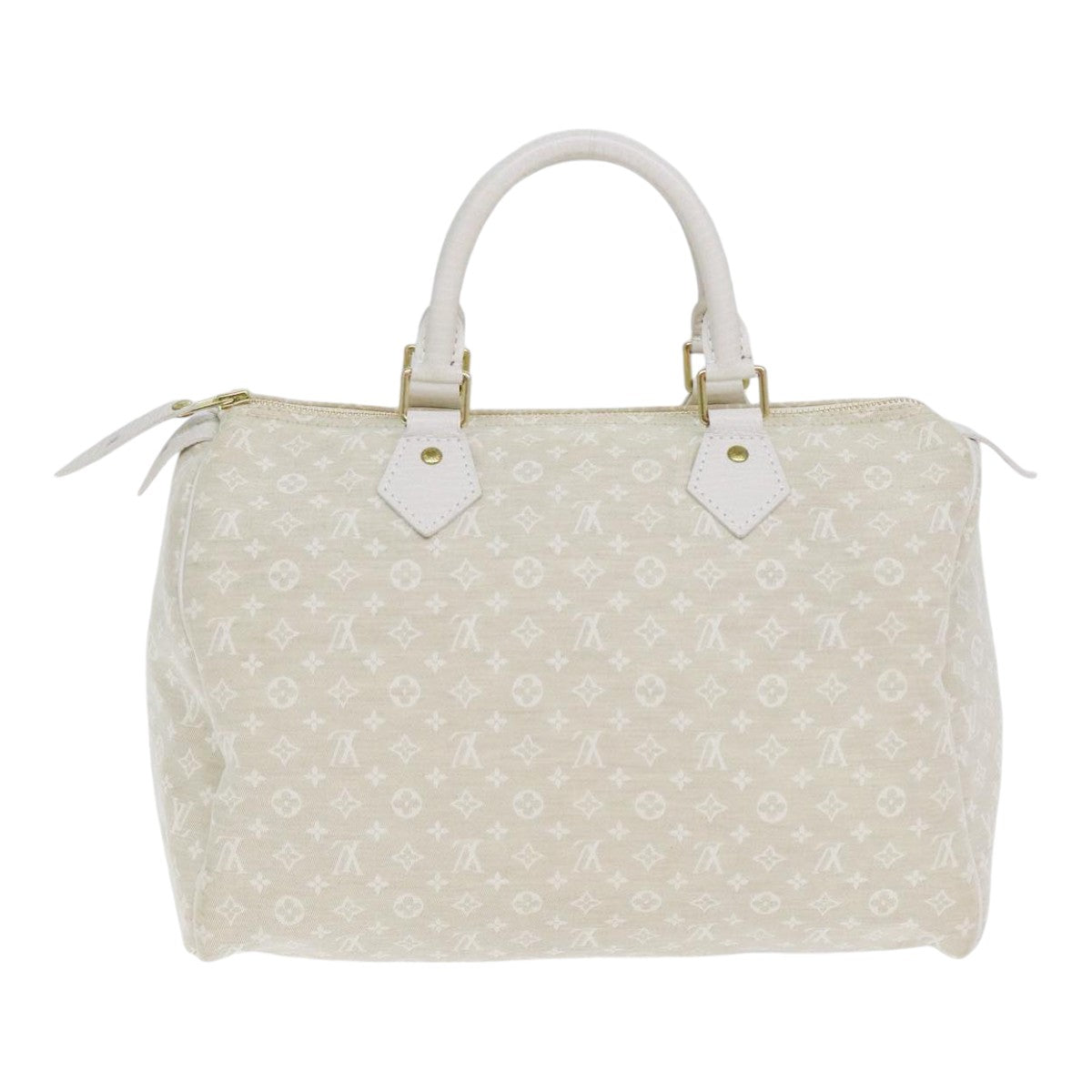 LOUIS VUITTON Monogram Mini Lin Speedy 30 Bag White Dunne M95319 LV Auth yk14499