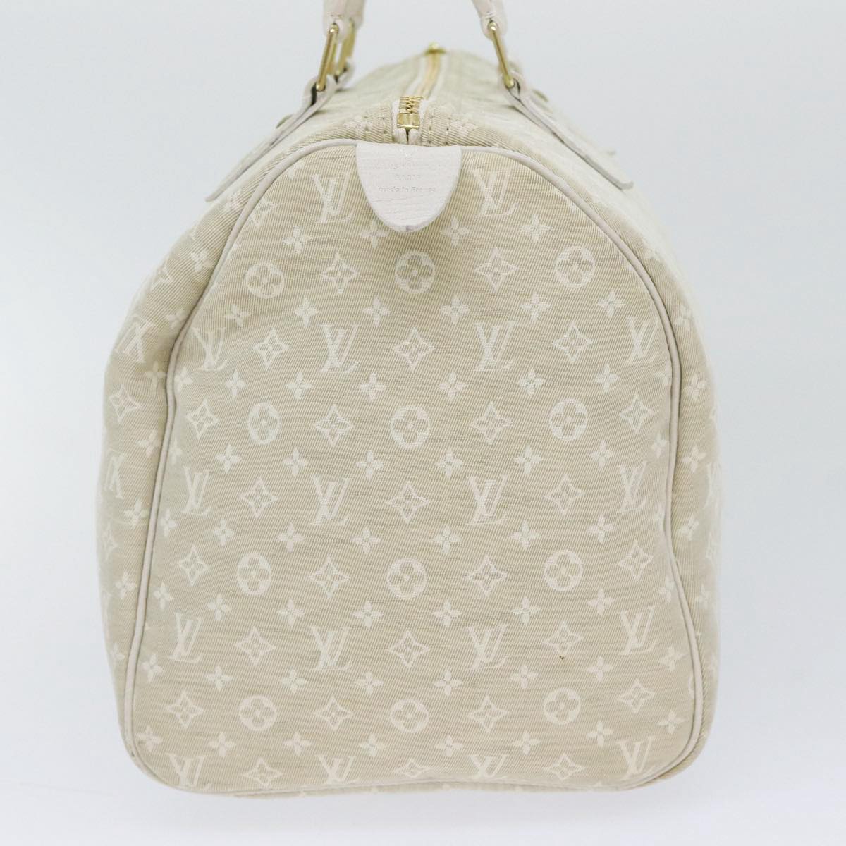 LOUIS VUITTON Monogram Mini Lin Speedy 30 Bag White Dunne M95319 LV Auth yk14499