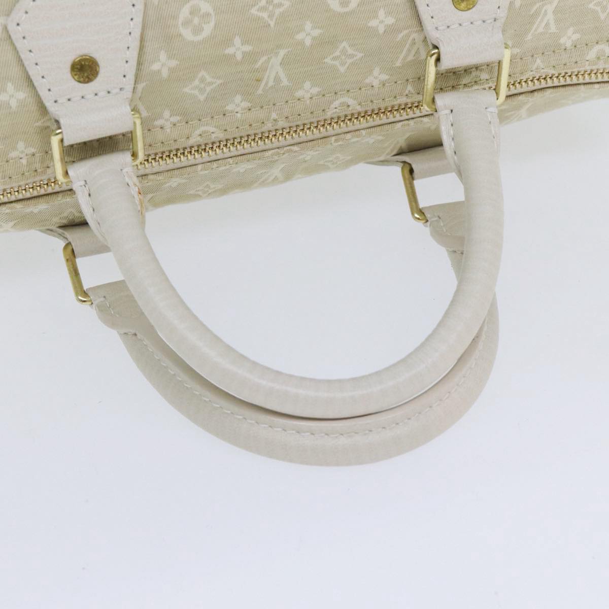 LOUIS VUITTON Monogram Mini Lin Speedy 30 Bag White Dunne M95319 LV Auth yk14499