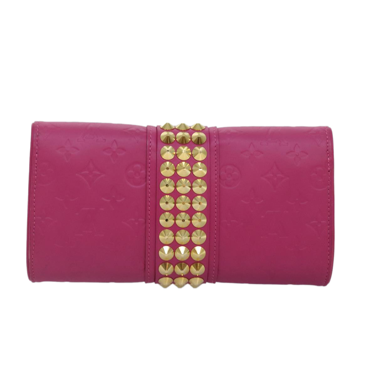 LOUIS VUITTON Monogram Pochette Courtney Bag Embossed leather Pink Auth yk14516SAV