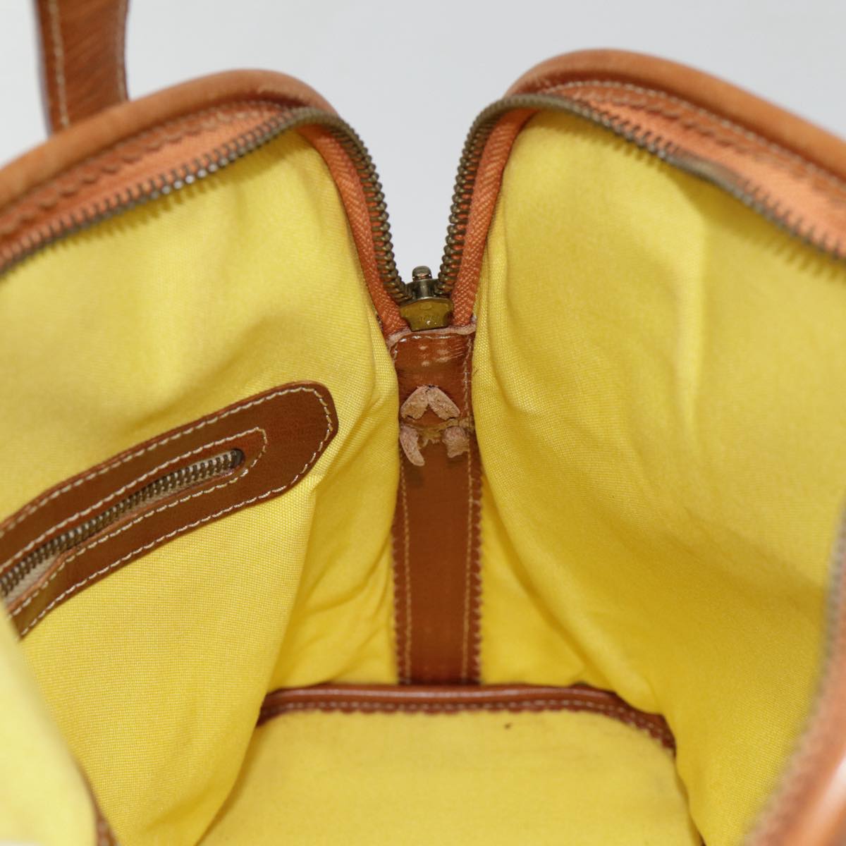 LOEWE Anagram Hand Bag Canvas Leather Yellow Auth yk14532