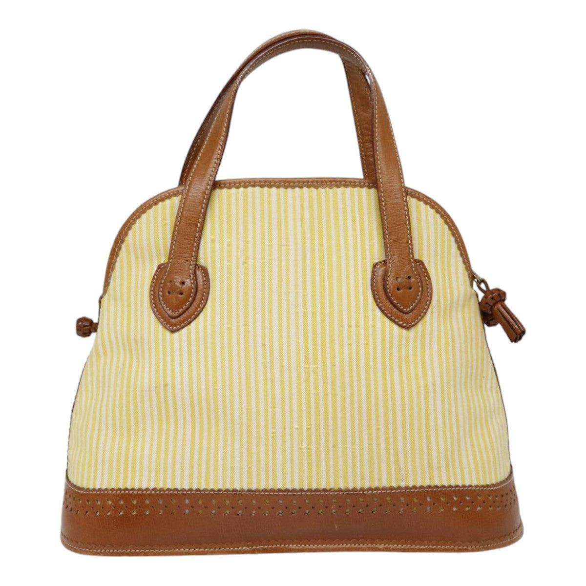 LOEWE Anagram Hand Bag Canvas Leather Yellow Auth yk14532