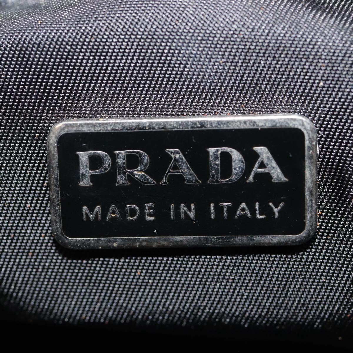 PRADA Mini Hand Bag Nylon Black Silver Auth yk14543