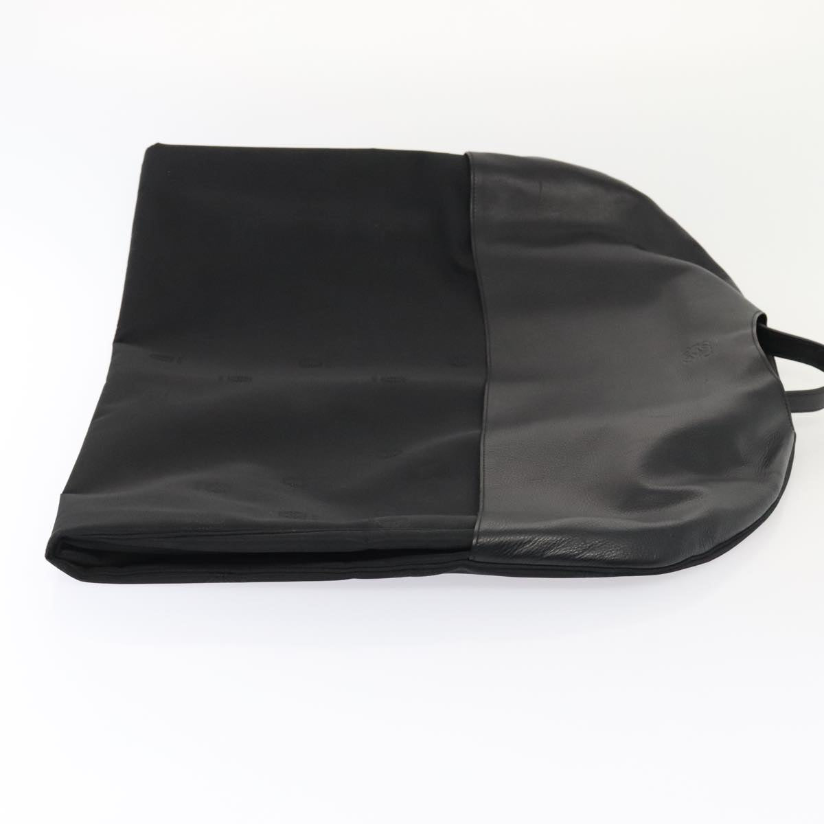 LOEWE Anagram Garment Cover Nylon Leather Black Silver Auth yk14584