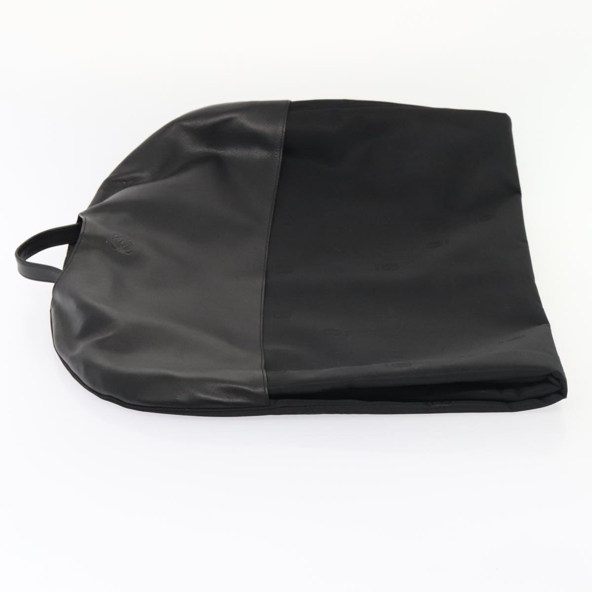 LOEWE Anagram Garment Cover Nylon Leather Black Silver Auth yk14584