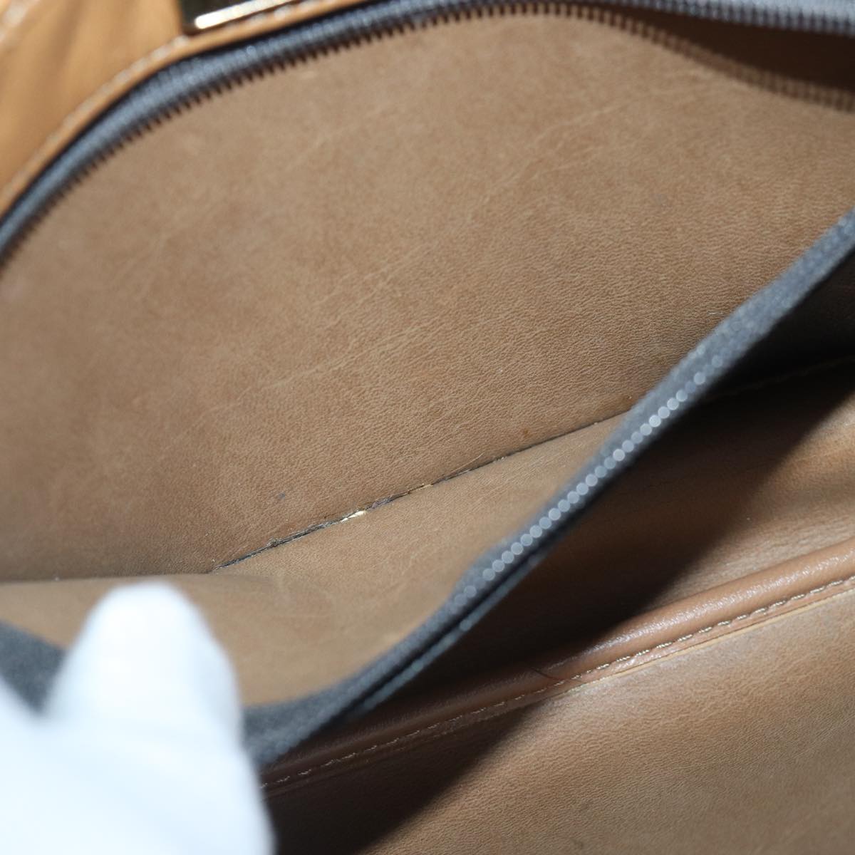 Christian Dior Honeycomb Canvas Shoulder Bag PVC Leather Black Gold Auth yk14590