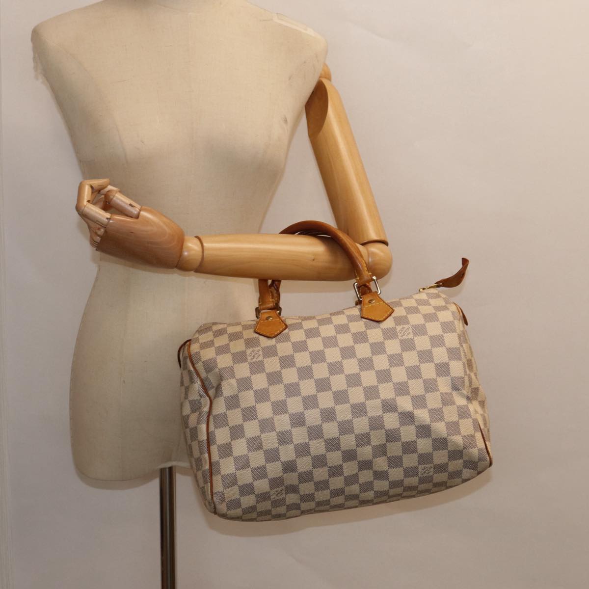 LOUIS VUITTON Damier Azur Speedy 30 Hand Bag N41533 LV Auth yk14667