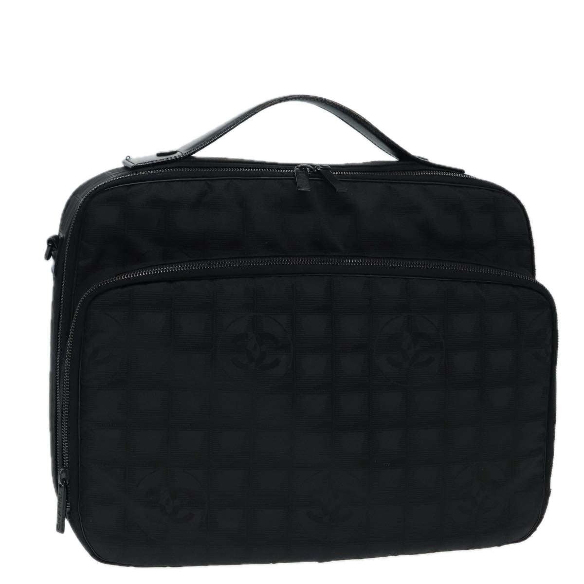 CHANEL New Travel Line Travel Case Nylon Black CC Auth yk14766