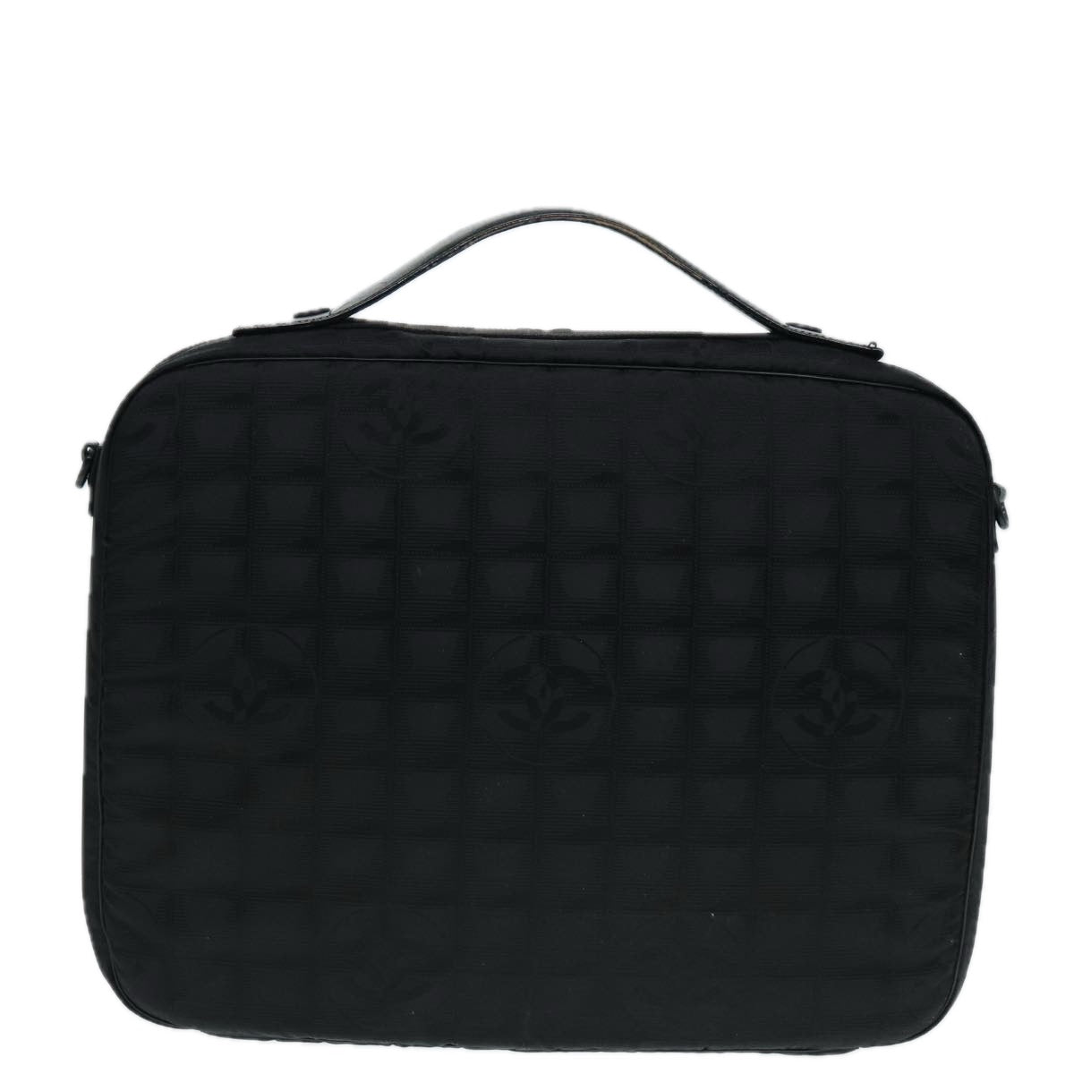 CHANEL New Travel Line Travel Case Nylon Black CC Auth yk14766