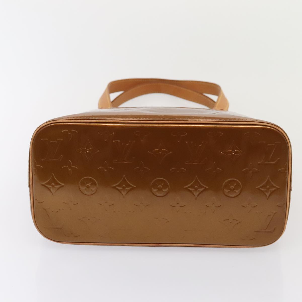 LOUIS VUITTON Monogram Vernis Houston Hand Bag Bronze M91122 LV Auth yk14767