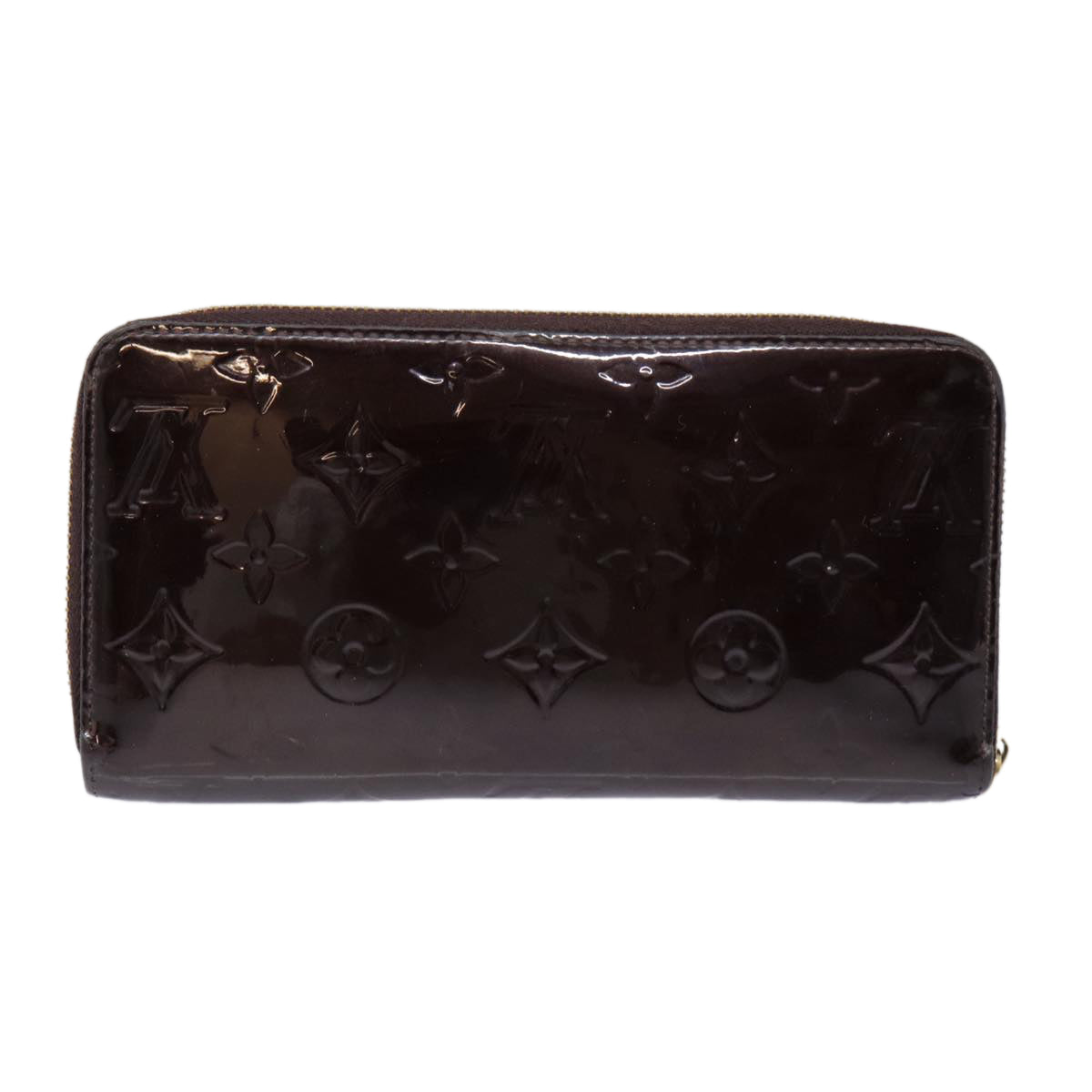 LOUIS VUITTON Monogram Vernis Zippy Wallet Wallet Amarante M93522 Auth yk14773