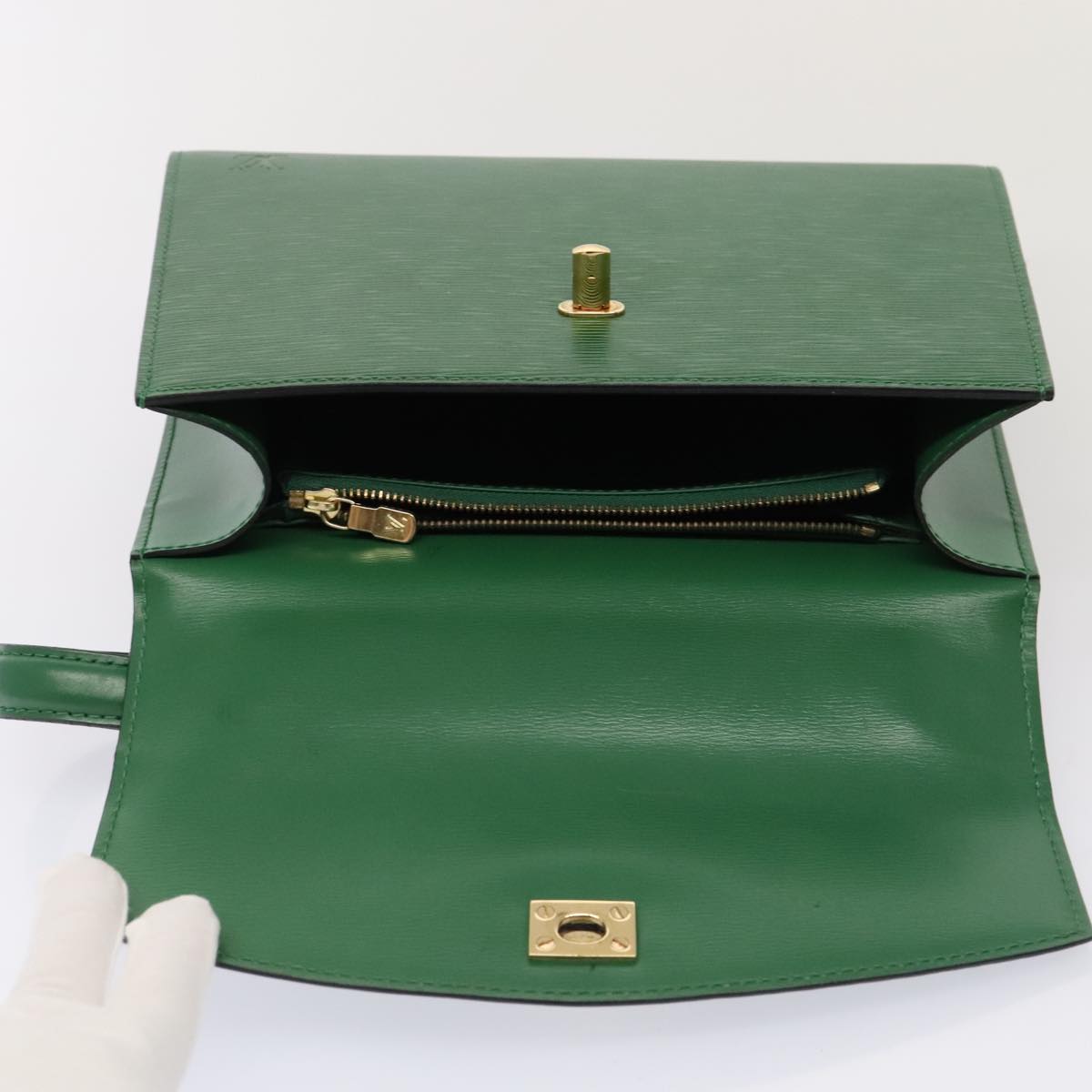 LOUIS VUITTON Epi Malesherbes Hand Bag Green M52374 LV Auth yk14779