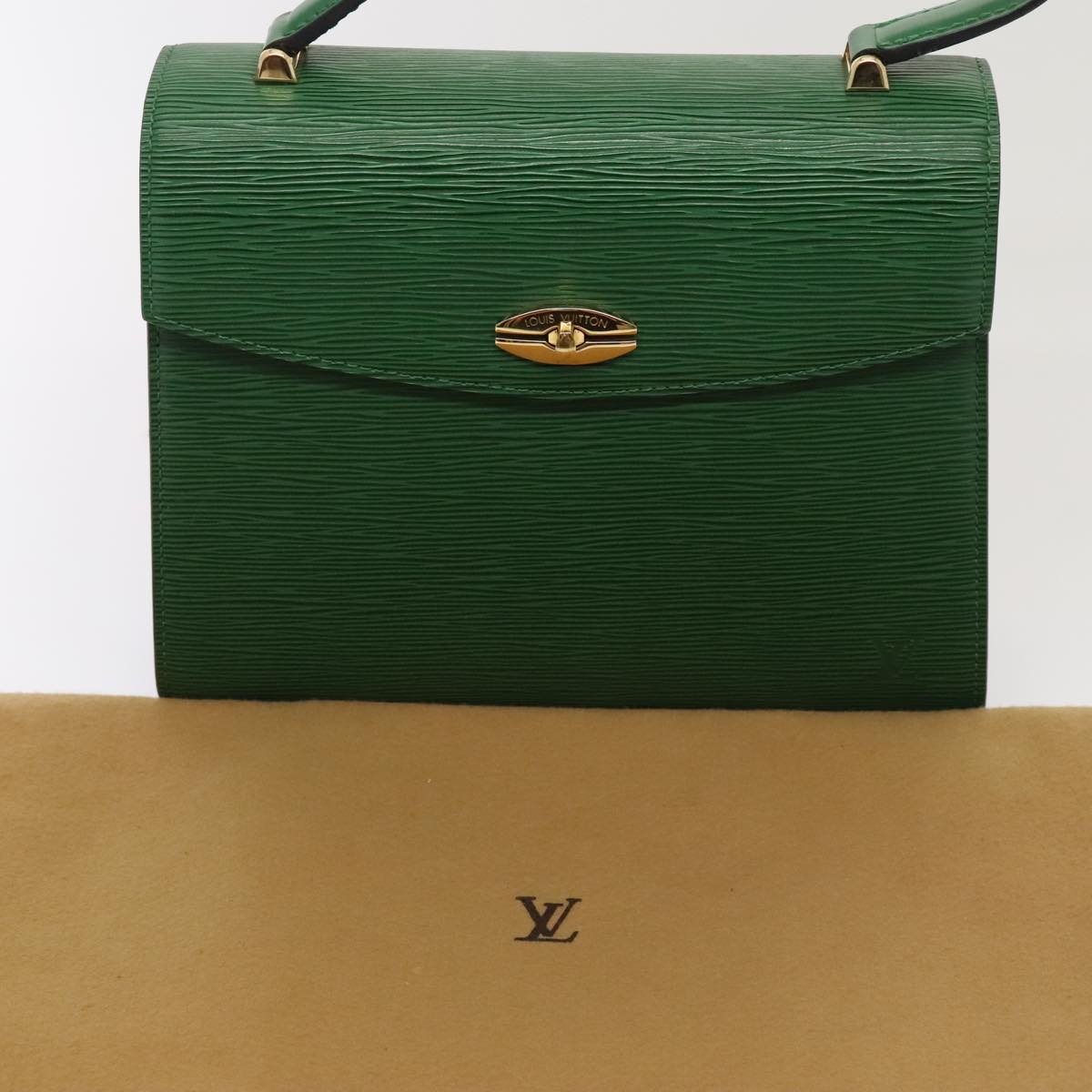 LOUIS VUITTON Epi Malesherbes Hand Bag Green M52374 LV Auth yk14779