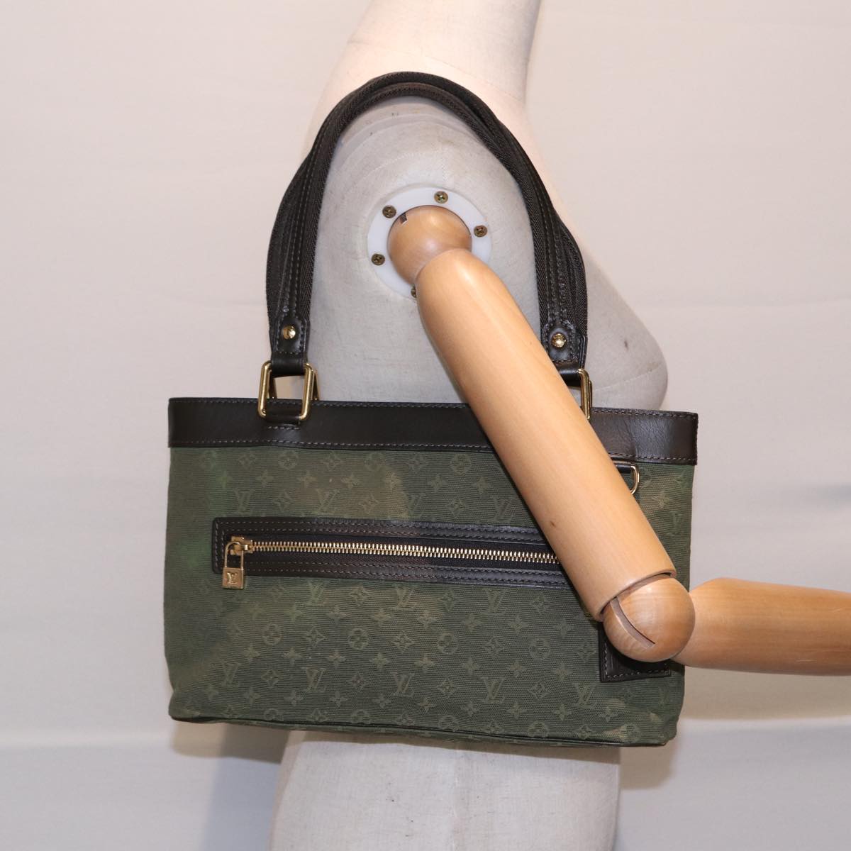 LOUIS VUITTON Monogram Mini Lucille PM Hand Bag TST Khaki M92682 LV Auth yk14803