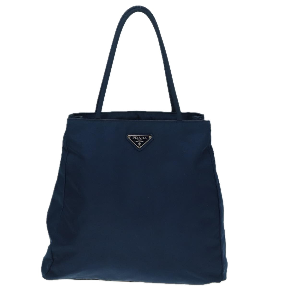 PRADA Hand Bag Nylon Navy Silver Auth yk14804