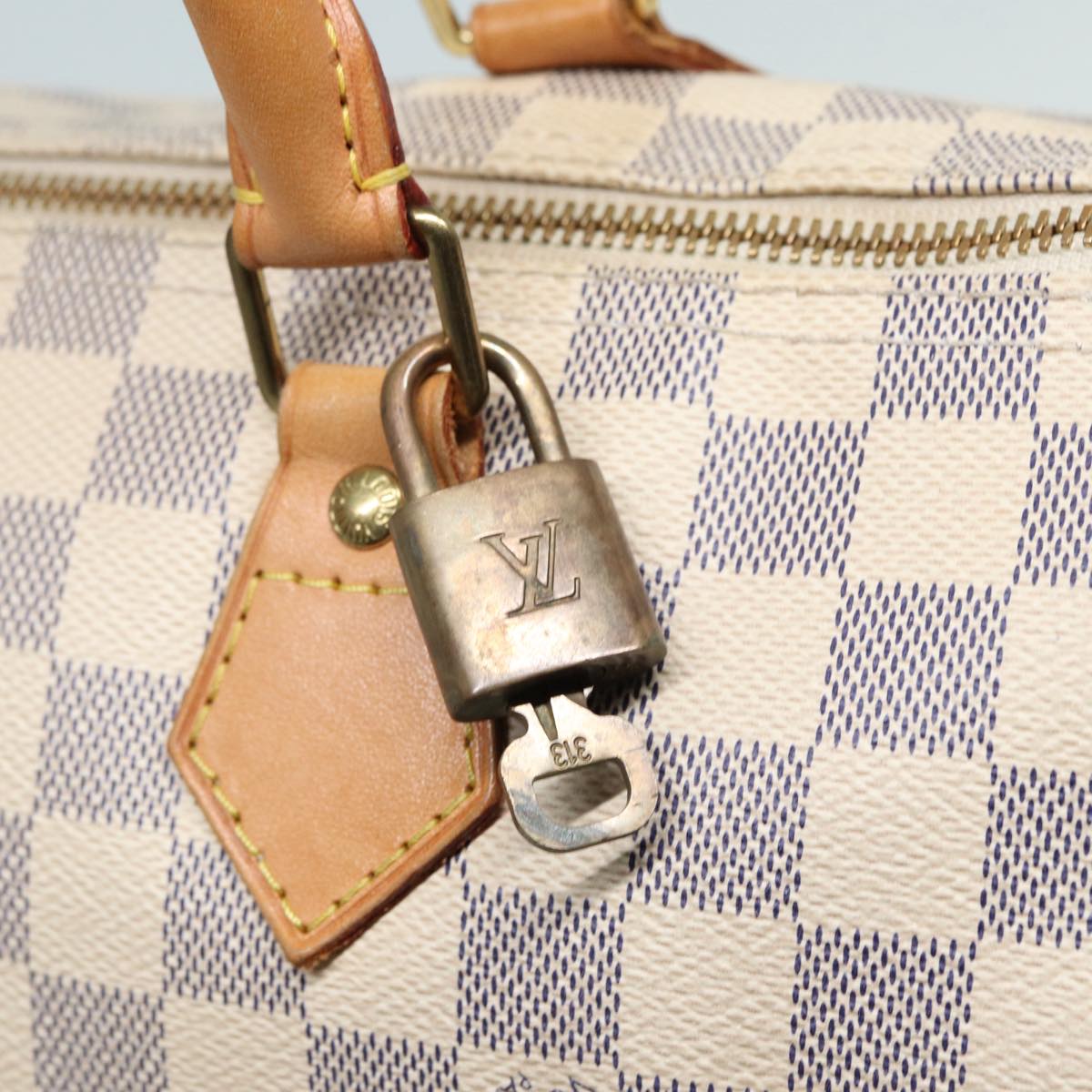 LOUIS VUITTON Damier Azur Speedy 30 Hand Bag N41533 LV Auth yk14823