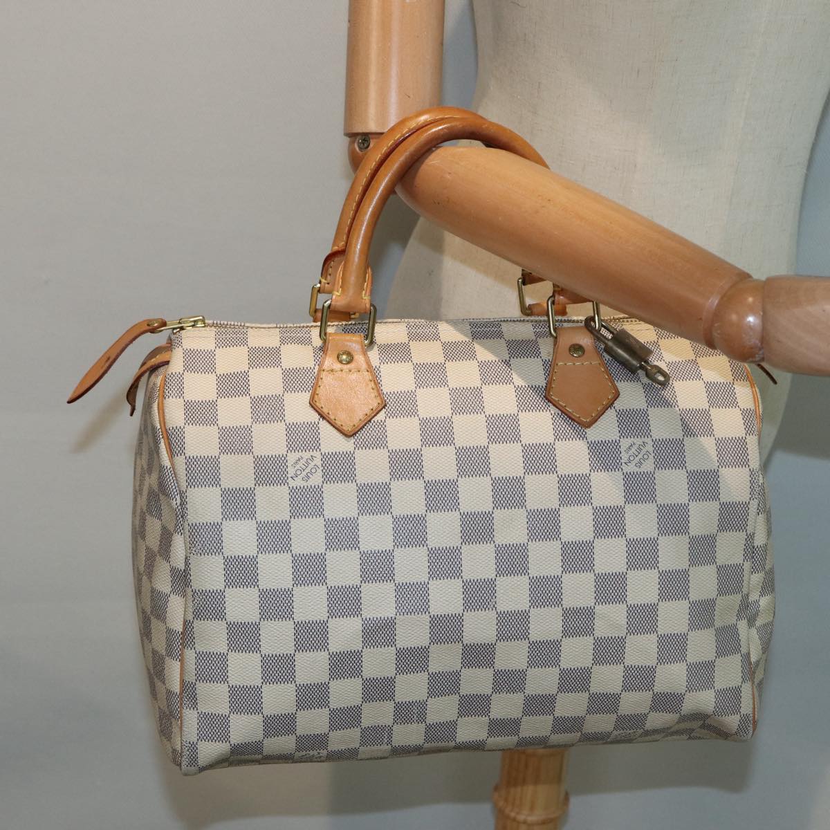 LOUIS VUITTON Damier Azur Speedy 30 Hand Bag N41533 LV Auth yk14823