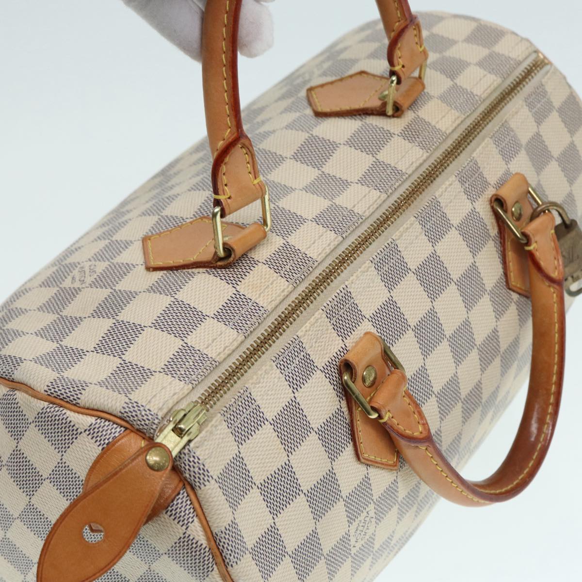 LOUIS VUITTON Damier Azur Speedy 30 Hand Bag N41533 LV Auth yk14823