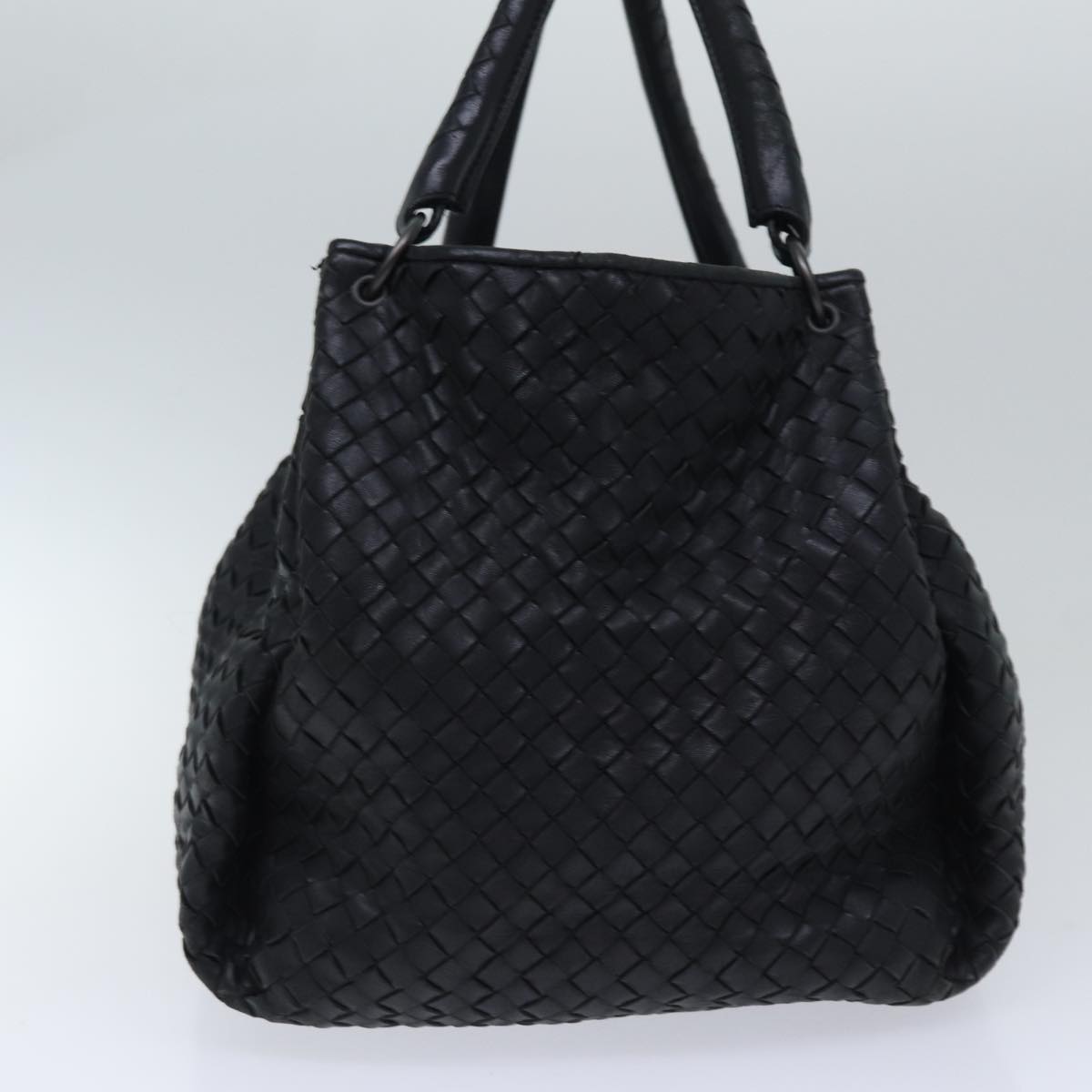 BOTTEGA VENETA INTRECCIATO Parachute Hand Bag Leather Black 222322 Auth yk14852