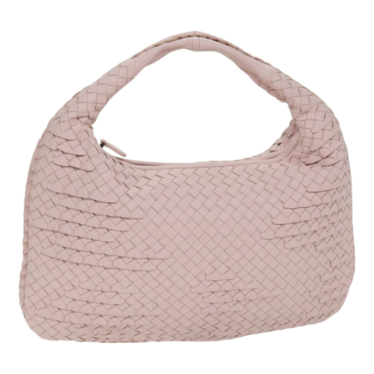 BOTTEGA VENETA INTRECCIATO Hobo Shoulder Bag Leather Pink Auth yk14854A