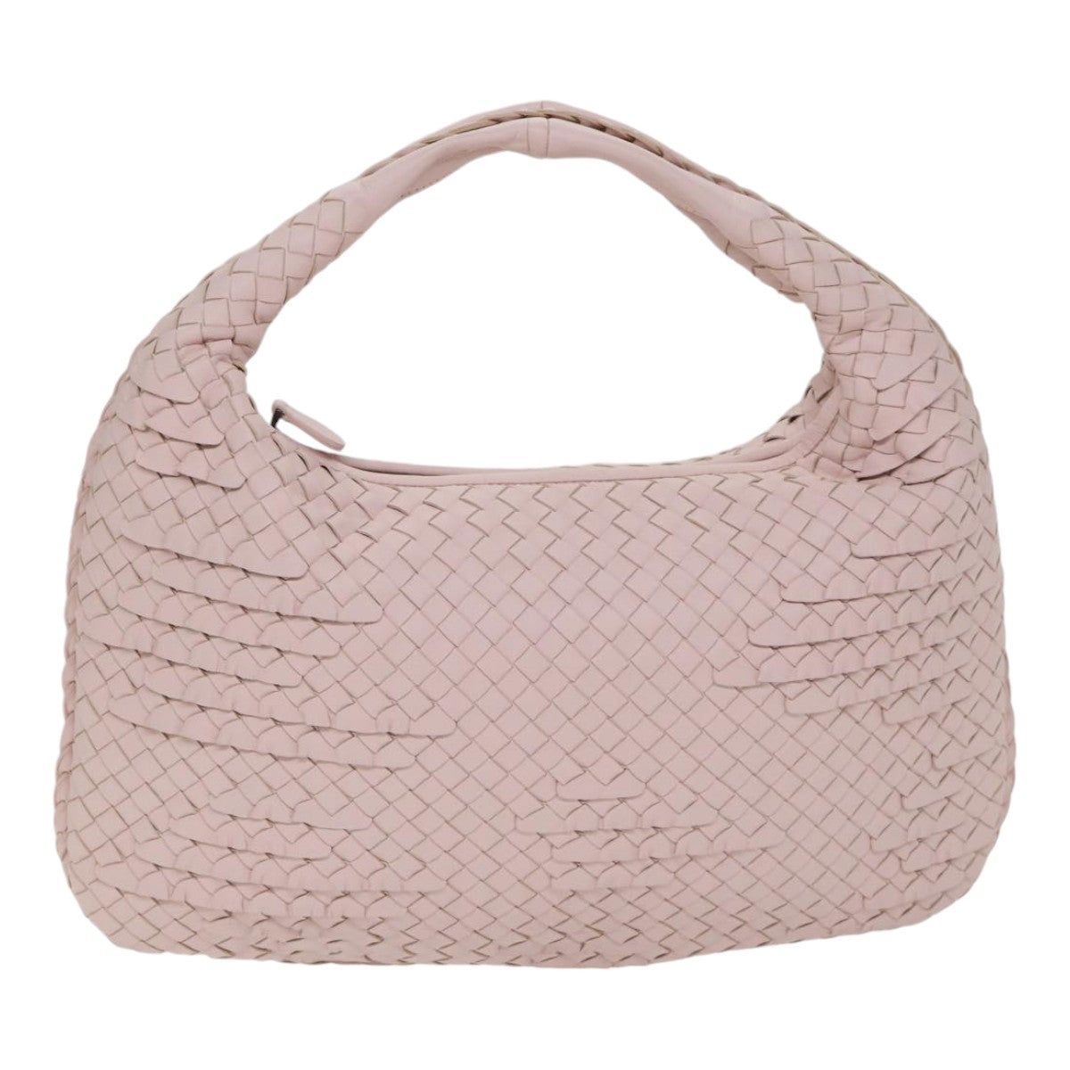 BOTTEGA VENETA INTRECCIATO Hobo Shoulder Bag Leather Pink Auth yk14854A