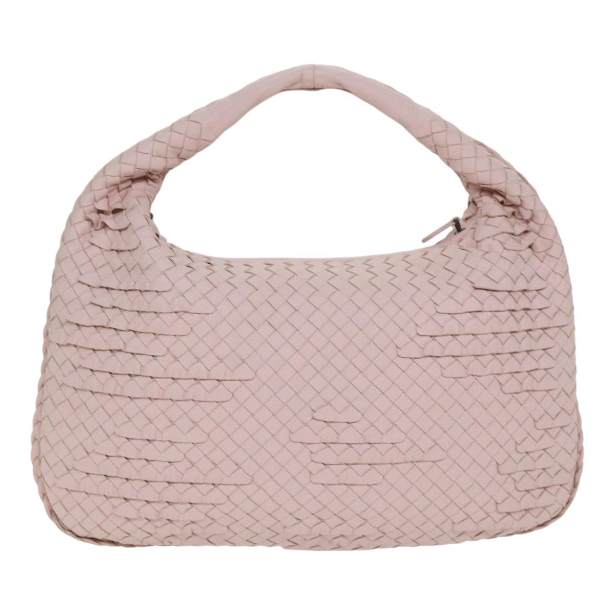 BOTTEGA VENETA INTRECCIATO Hobo Shoulder Bag Leather Pink Auth yk14854A