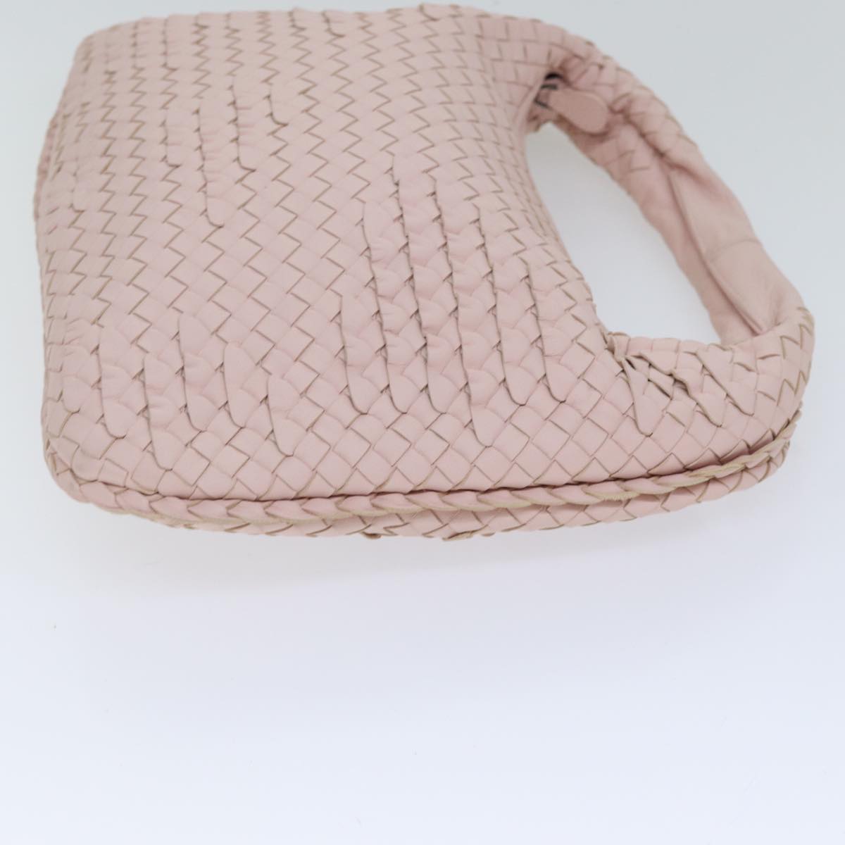 BOTTEGA VENETA INTRECCIATO Hobo Shoulder Bag Leather Pink Auth yk14854A