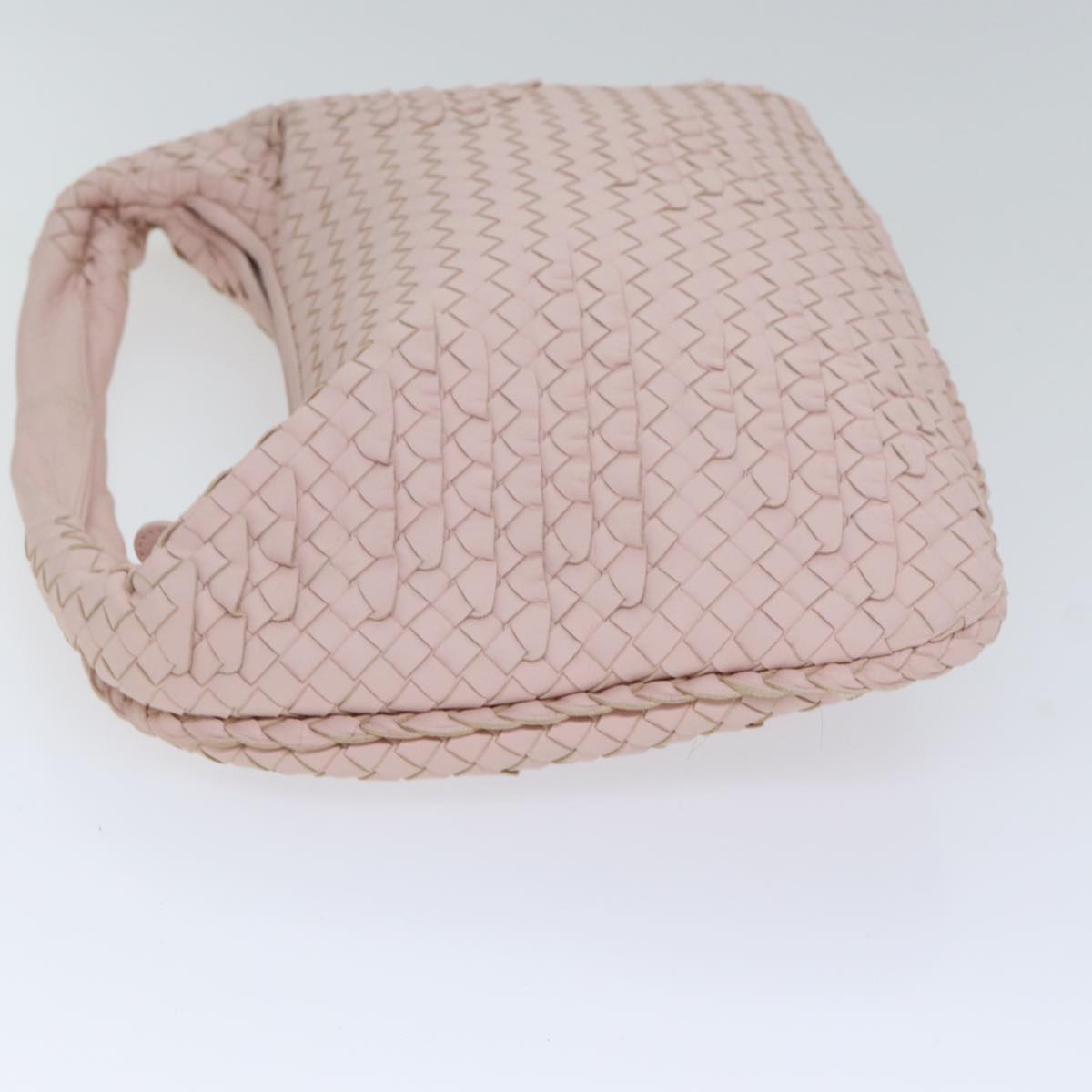 BOTTEGA VENETA INTRECCIATO Hobo Shoulder Bag Leather Pink Auth yk14854A