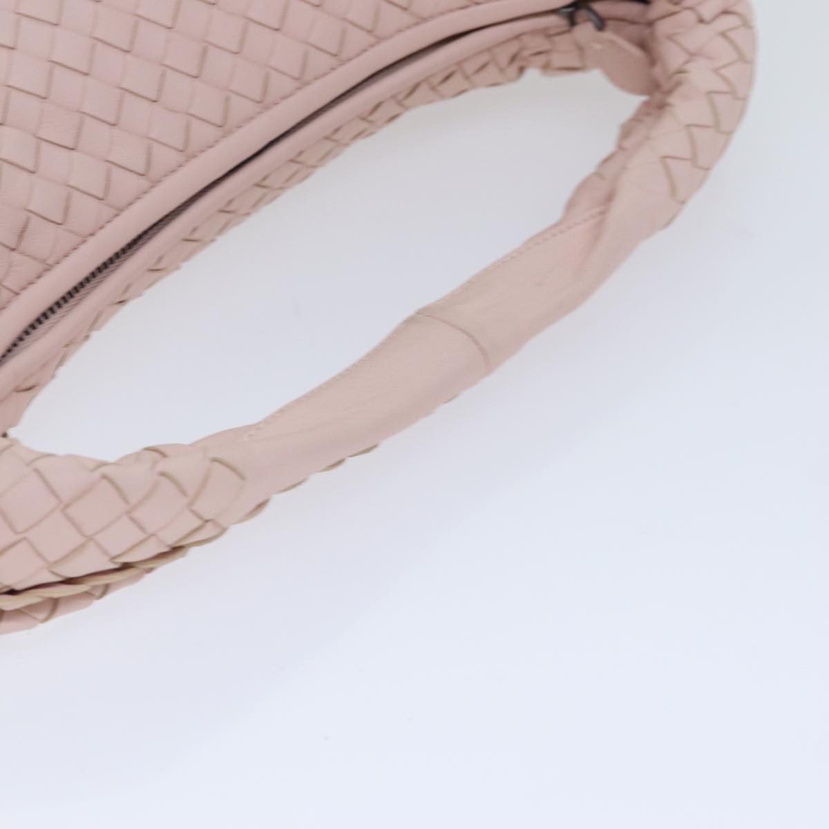 BOTTEGA VENETA INTRECCIATO Hobo Shoulder Bag Leather Pink Auth yk14854A