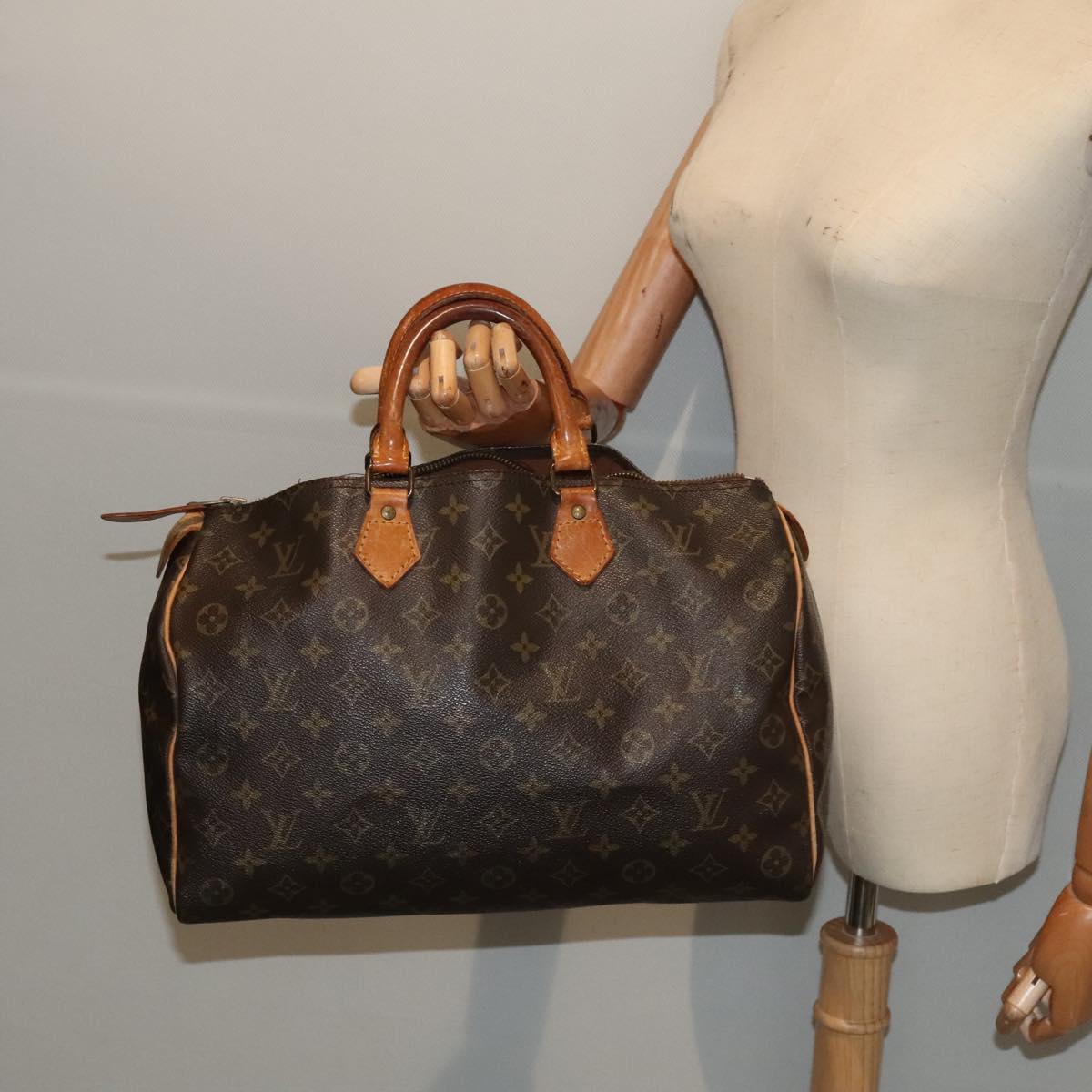 LOUIS VUITTON Monogram Speedy 35 Hand Bag M41524 LV Auth yk14870