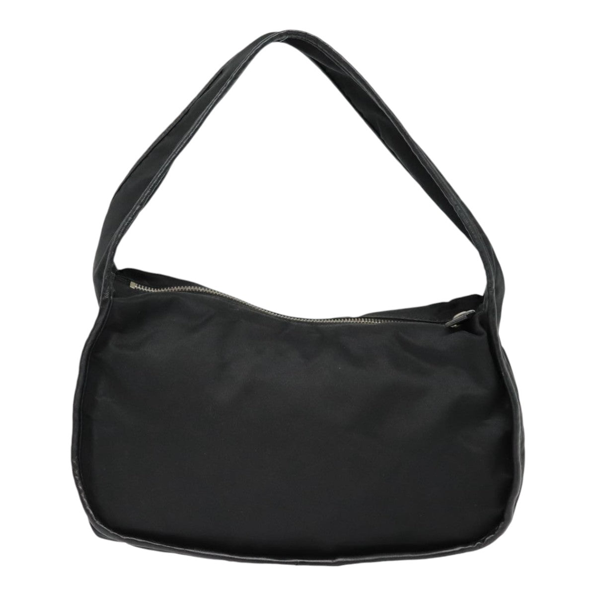 PRADA Hand Bag Nylon Black Silver Auth yk14872