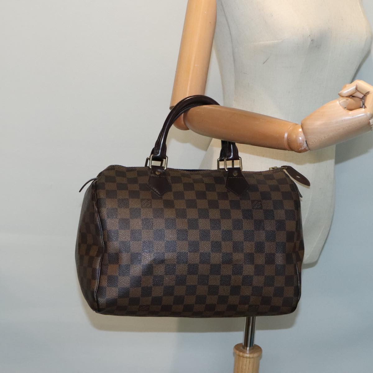 LOUIS VUITTON Damier Ebene Speedy 30 Hand Bag N41364 LV Auth yk14923