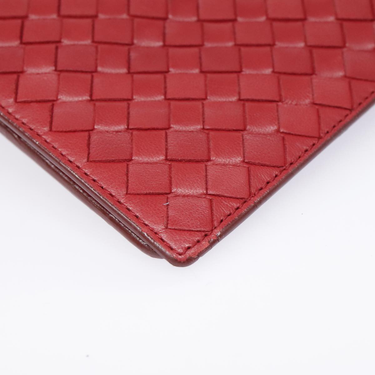 BOTTEGA VENETA INTRECCIATO Day Planner Cover Leather Red 181727 Auth yk14925