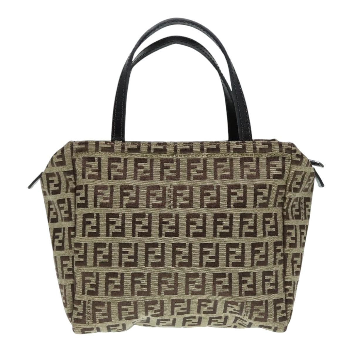 FENDI Zucchino Canvas Hand Bag Beige Auth yk14935