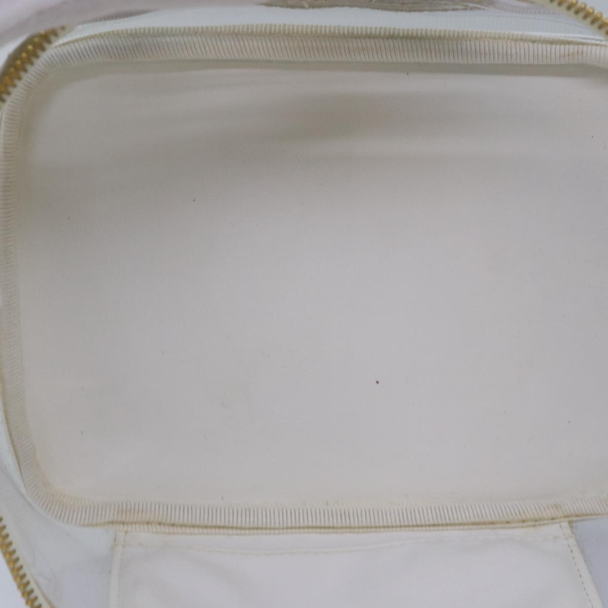 CHANEL COCO Mark Vanity Pouch Vinyl Clear Gold CC Auth yk14951