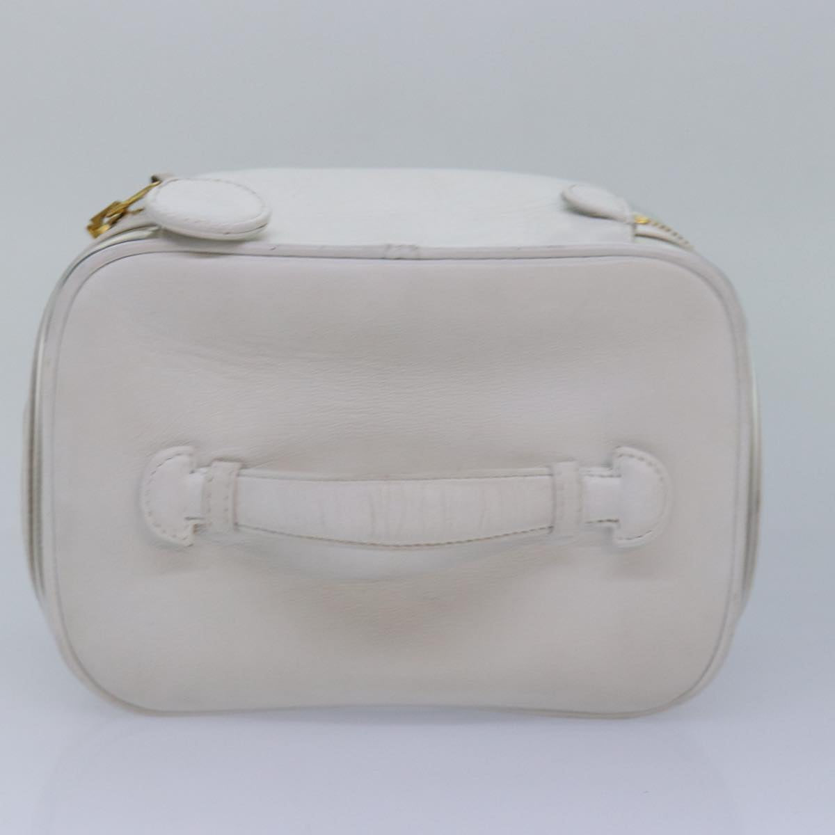 CHANEL COCO Mark Vanity Pouch Vinyl Clear Gold CC Auth yk14951