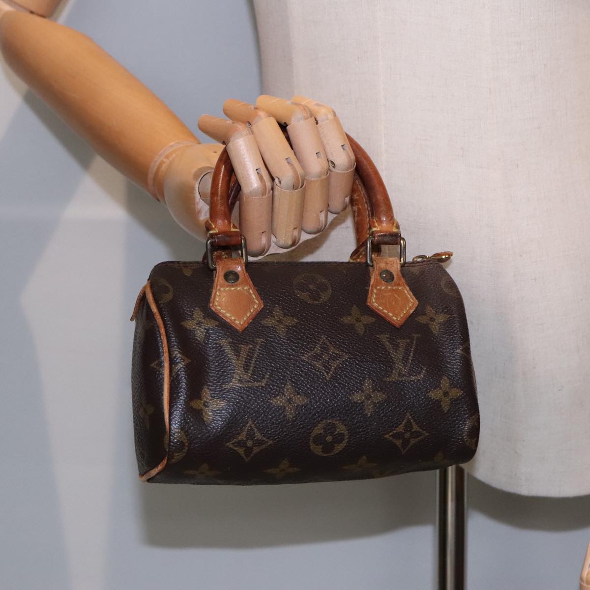 LOUIS VUITTON Monogram Mini Speedy Hand Bag M41534 LV Auth yk14990