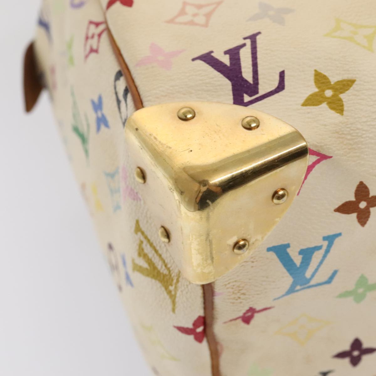 LOUIS VUITTON Monogram Multicolor Speedy 30 Hand Bag White M92643 Auth yk15006