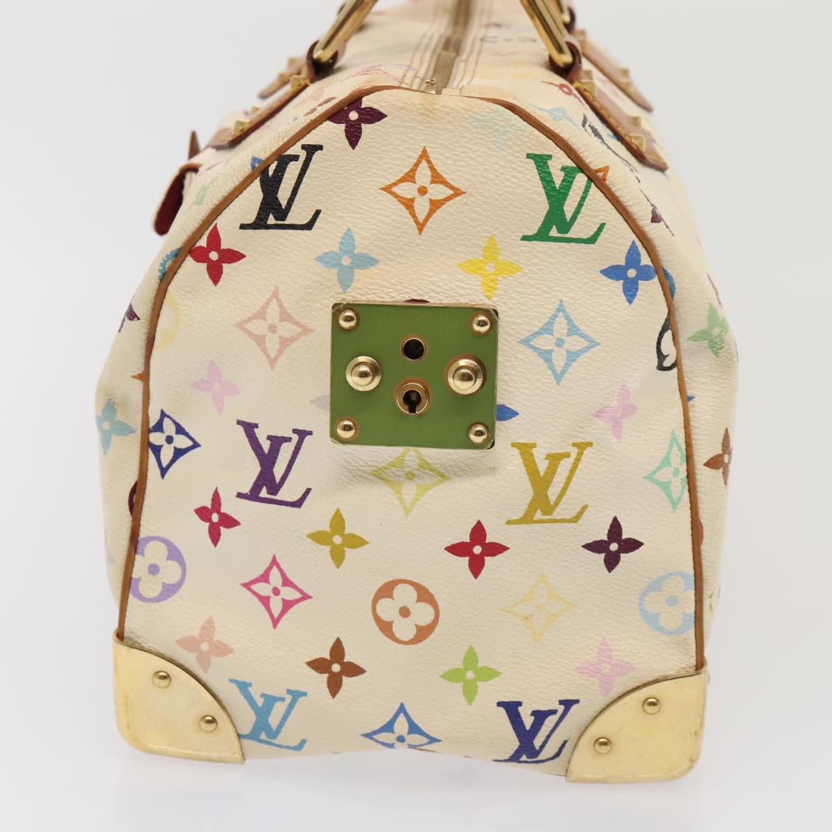 LOUIS VUITTON Monogram Multicolor Speedy 30 Hand Bag White M92643 Auth yk15006