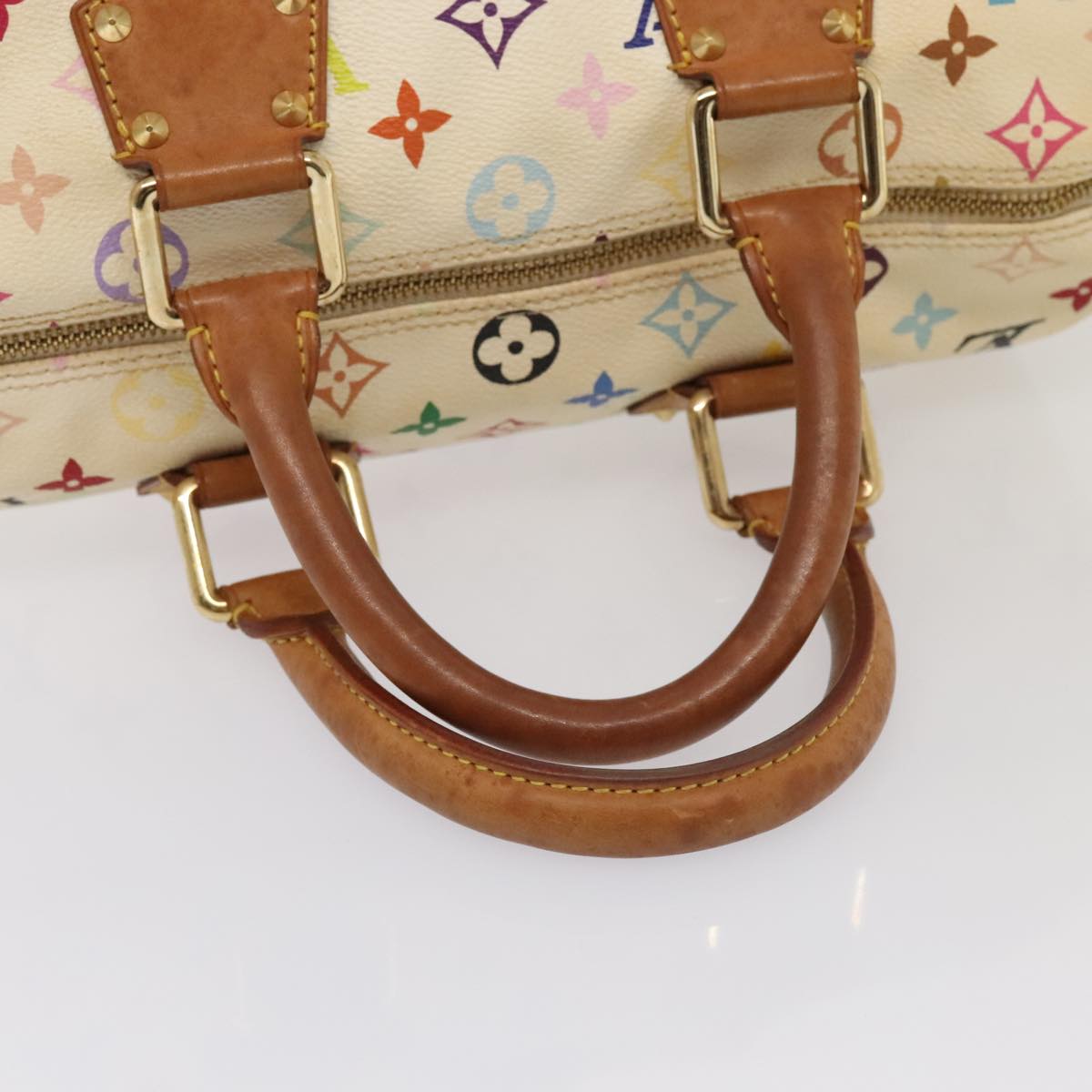 LOUIS VUITTON Monogram Multicolor Speedy 30 Hand Bag White M92643 Auth yk15006